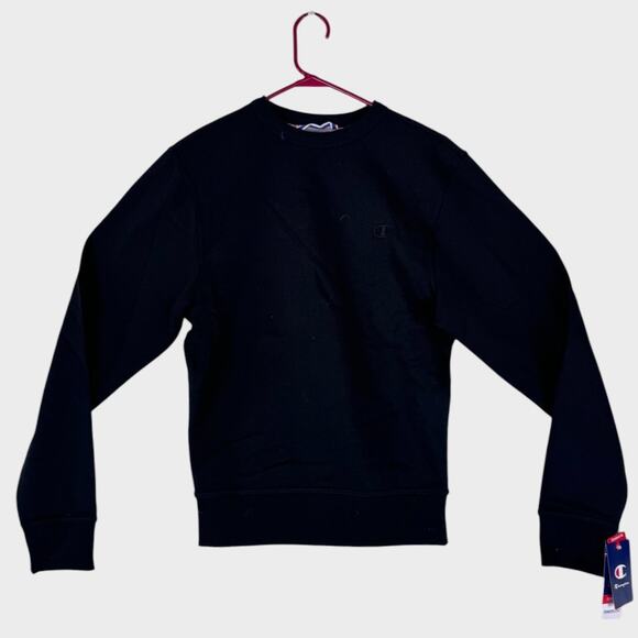 Champion Mens Power Blend Standard Fit Fleece Crewneck Sweatshirt Black XS - Picture 4 of 13